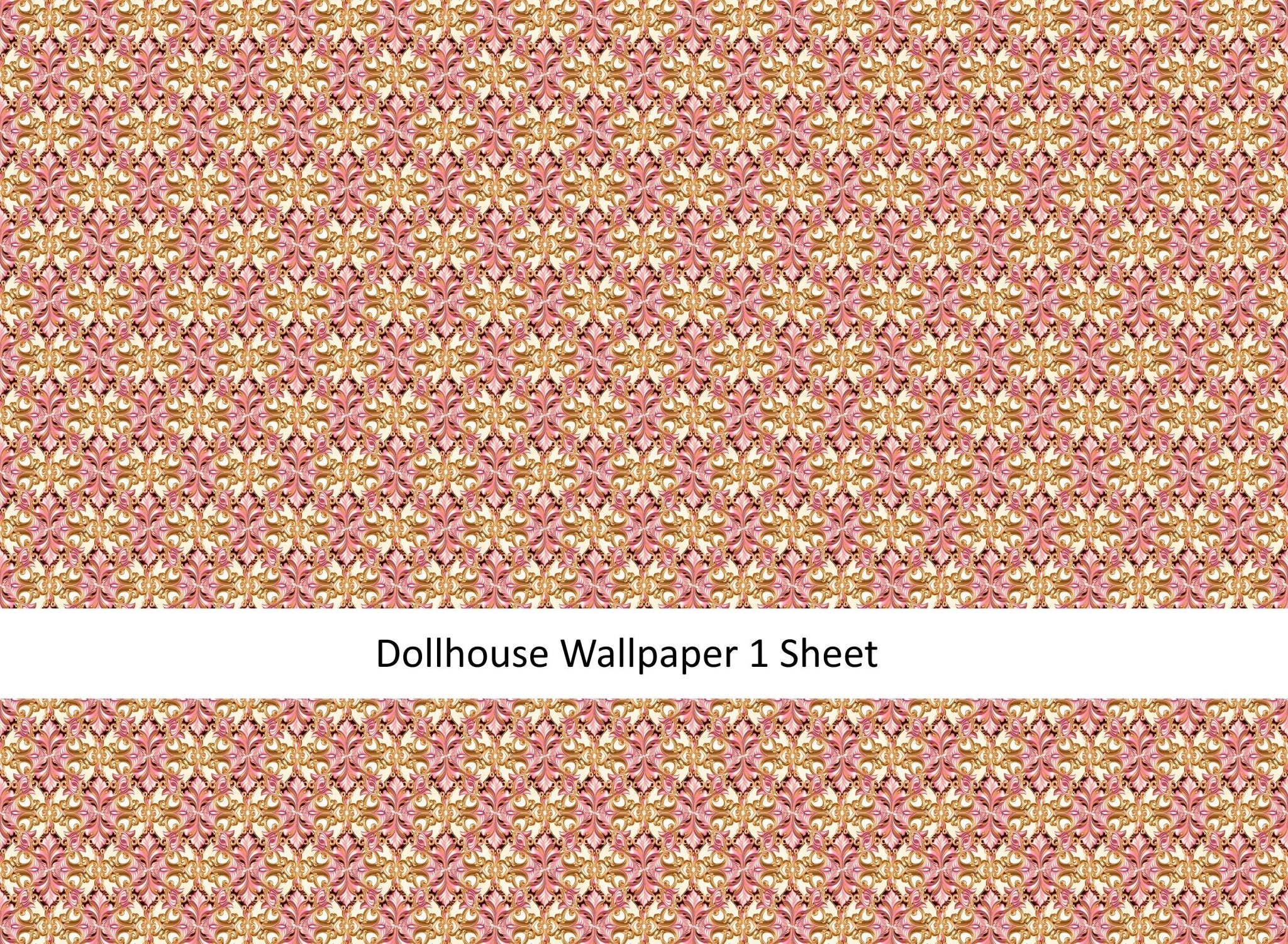 Dollhouse Scale Model Wallpaper - Rose Floral [HH MG74D2] | The Little  Dollhouse Company