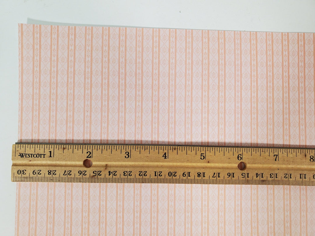 Dollhouse Wallpaper Pink Pale Subtle Stripes 3 Sheets 1:12 Scale Miniatures - Miniature Crush