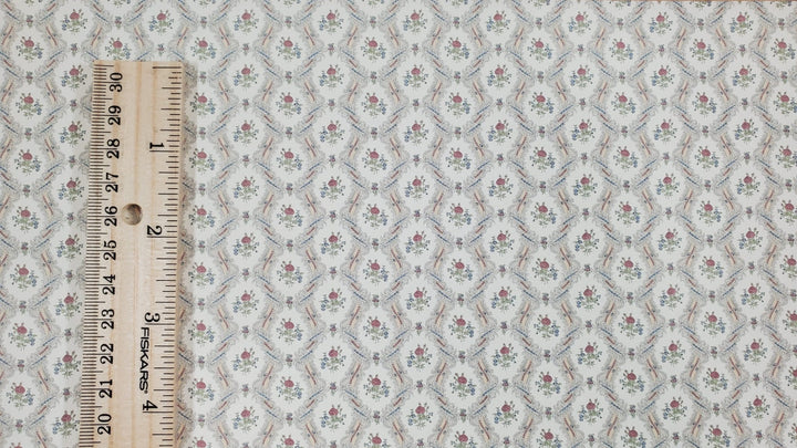 Dollhouse Wallpaper Pink Roses "Ogee Lace" 3 Pieces 1:12 Scale by MiniGraphics - Miniature Crush