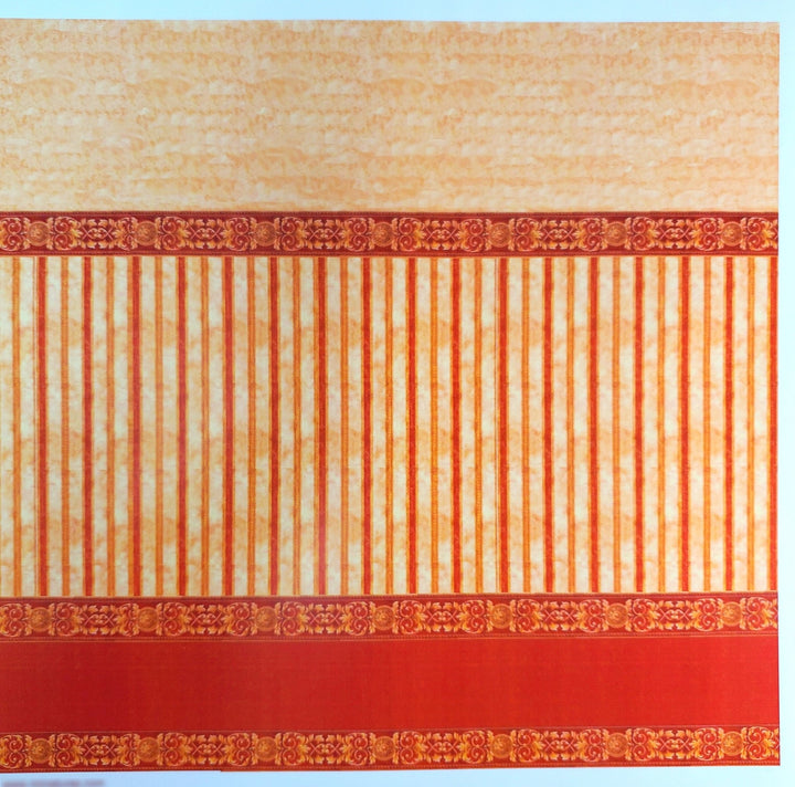 Dollhouse Wallpaper Red/Orange Rust Stripes 1:12 Scale World Model 35804 - Miniature Crush