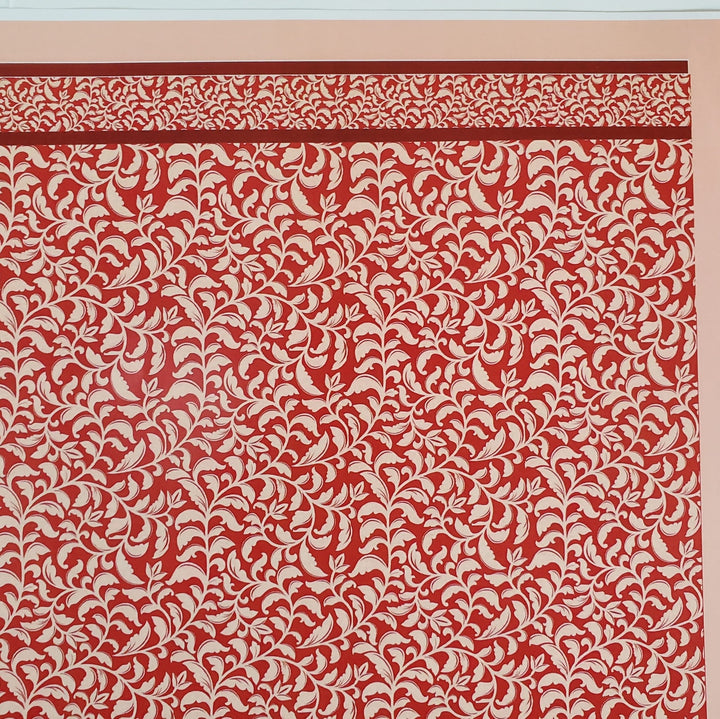 Dollhouse Wallpaper Reds Victorian Fern Leaves 1:12 Scale World Model 35602 - Miniature Crush