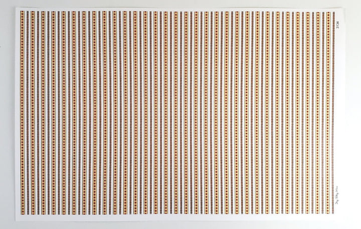 Dollhouse Wallpaper Striped Yellow Red Green "Hannah Stripe" 1:12 Scale Itsy Bitsy - Miniature Crush