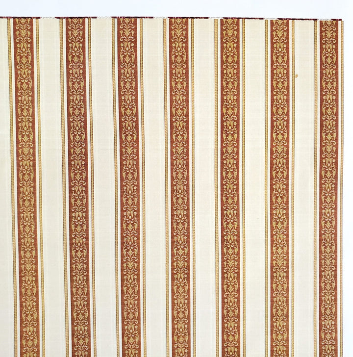 Dollhouse Wallpaper Wide Stripes Rust Beige Gold 1:12 Scale World Model 35580 - Miniature Crush