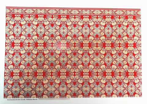 Dollhouse Wallpaper William Morris Red Gray Floral World Model WM35700 - Miniature Crush