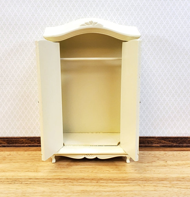 Dollhouse Wardrobe Armoire Closet Cream Finish 1:12 Scale Miniature Furniture - Miniature Crush