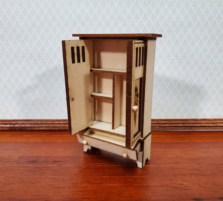 Dollhouse Wardrobe HALF SCALE Arts & Crafts Style Miniature Kit 1:24 Scale DIY - Miniature Crush
