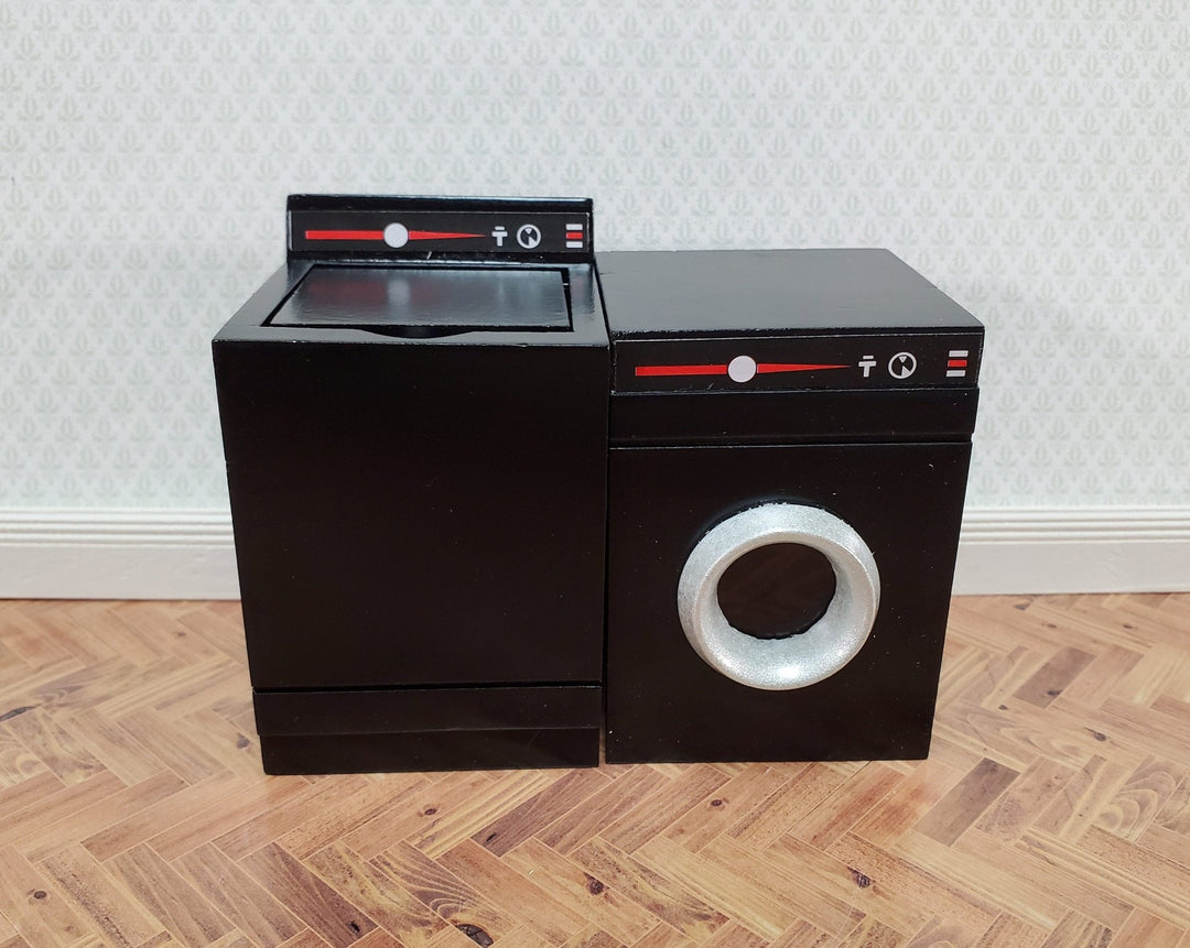 Dollhouse Washing Machine in BLACK Modern Top Load 1:12 Scale Miniature Furniture - Miniature Crush