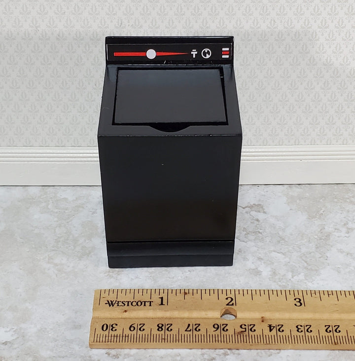 Dollhouse Washing Machine in BLACK Modern Top Load 1:12 Scale Miniature Furniture - Miniature Crush