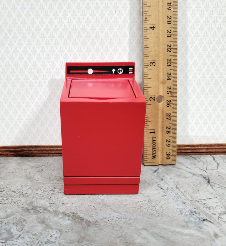 Dollhouse Washing Machine in RED and Black Modern Top Load 1:12 Scale Furniture - Miniature Crush