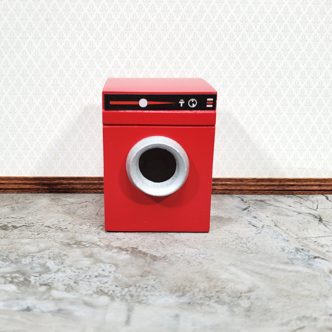 Dollhouse Washing Machine or Dryer in RED and Black Modern Front Load 1:12 Scale Furniture - Miniature Crush