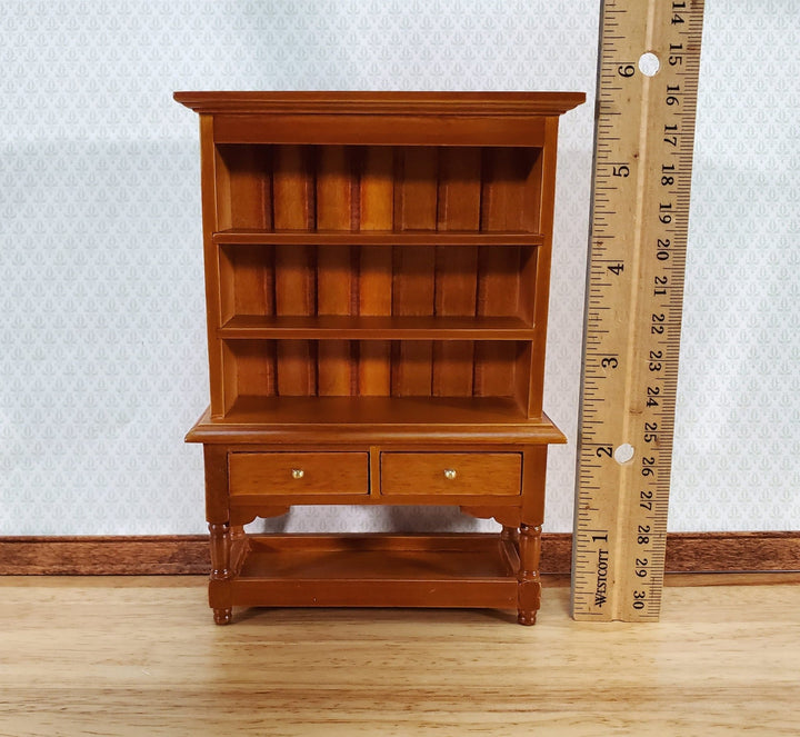 Dollhouse Welsh Kitchen Cabinet Cupboard 1:12 Scale Miniature Walnut Finish - Miniature Crush