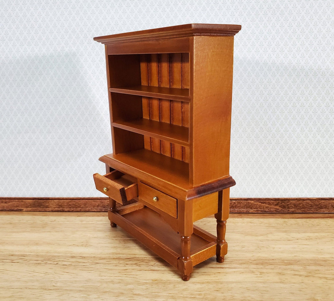 Dollhouse Welsh Kitchen Cabinet Cupboard 1:12 Scale Miniature Walnut Finish - Miniature Crush