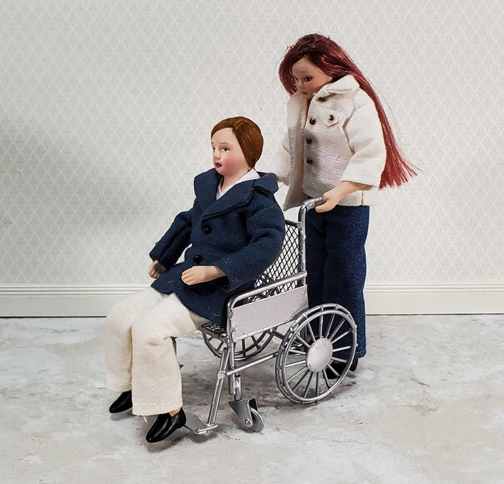 Dollhouse Wheelchair Modern Metal 1:12 Scale Miniature Accessory - Miniature Crush