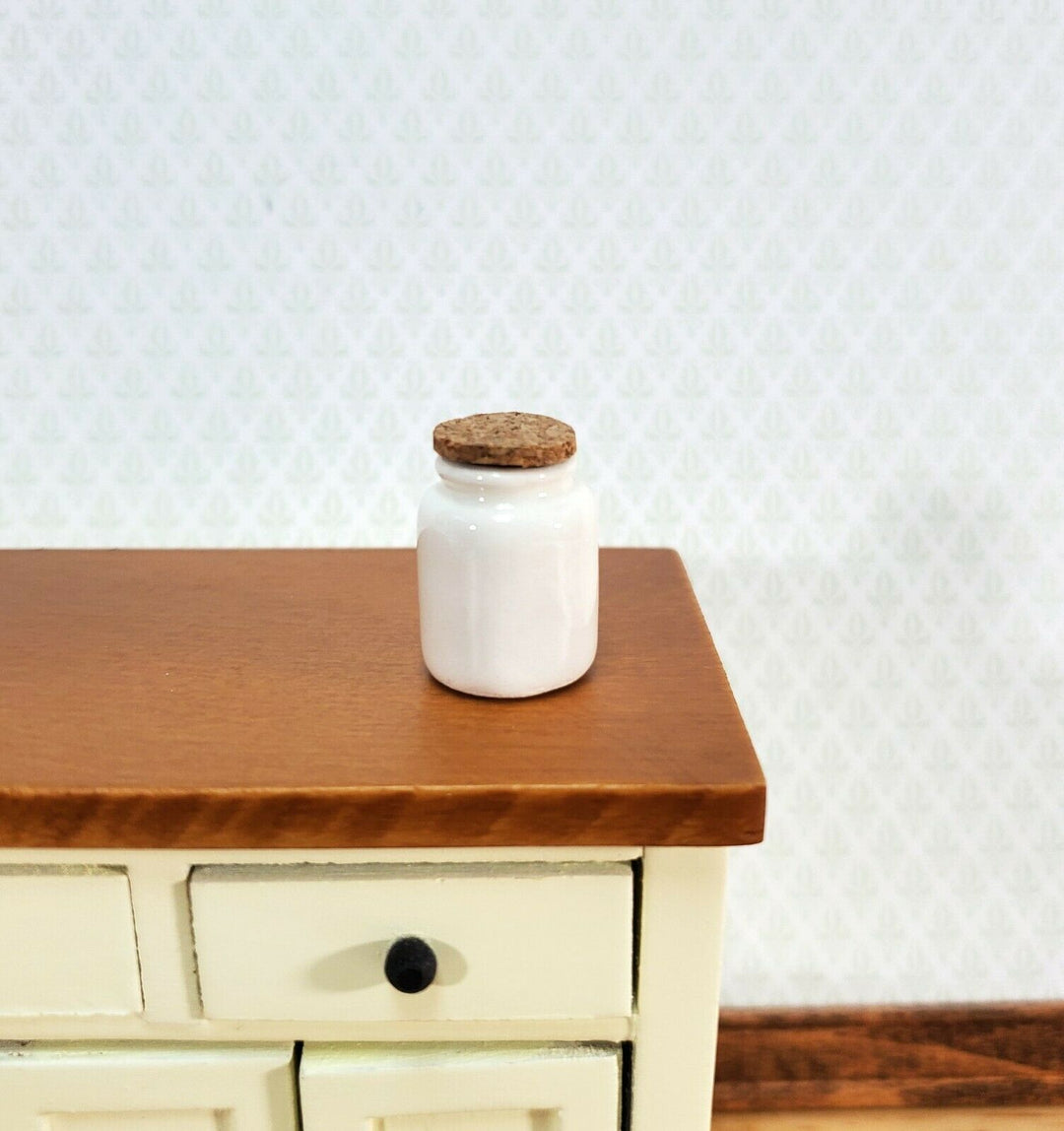 Dollhouse White Crock Cork Top Ceramic 1:12 Scale Miniature Handmade Kitchen - Miniature Crush