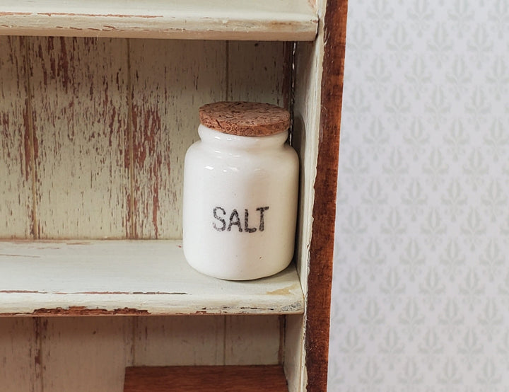 Dollhouse White Crock SALT Container Cork Top 1:12 Scale Miniature Handmade Kitchen - Miniature Crush