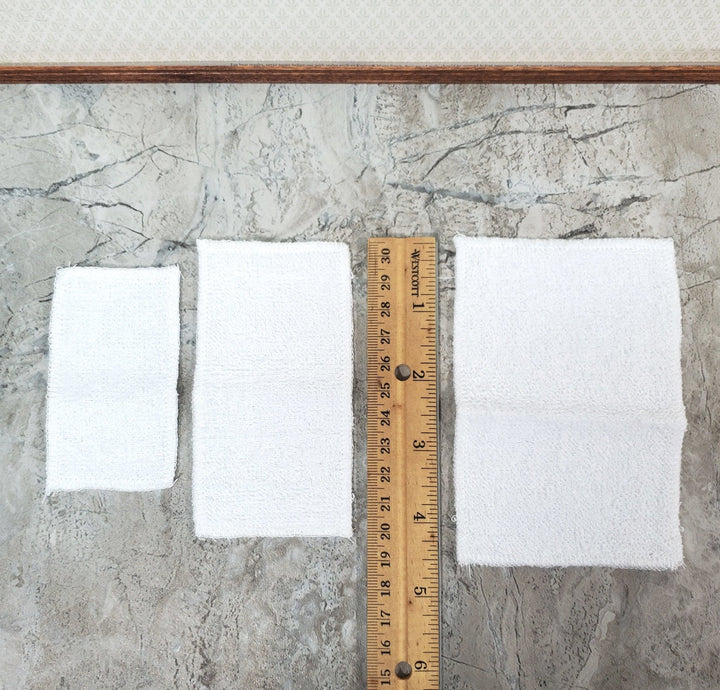 Dollhouse White Towels Set of 3 Bath or Beach 1:12 Scale Miniature Bathroom - Miniature Crush