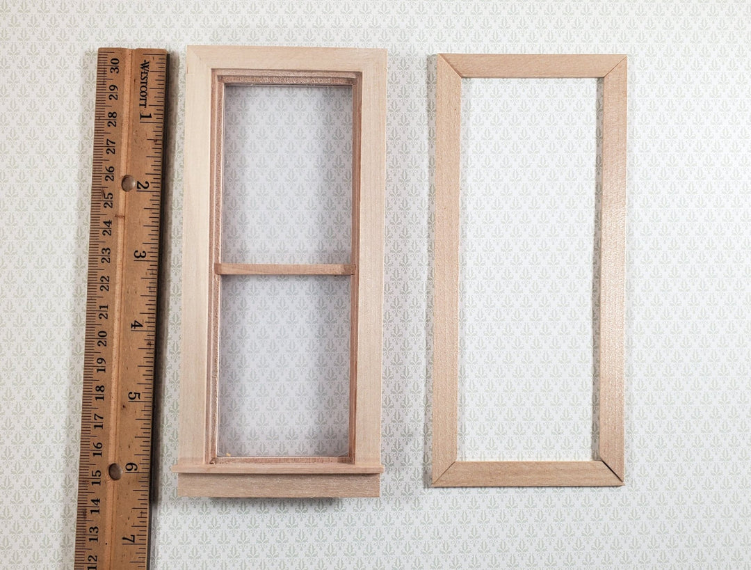 Dollhouse Window Tall Narrow Slim with Casing Trim 1:12 Scale Miniature CLA70118 - Miniature Crush