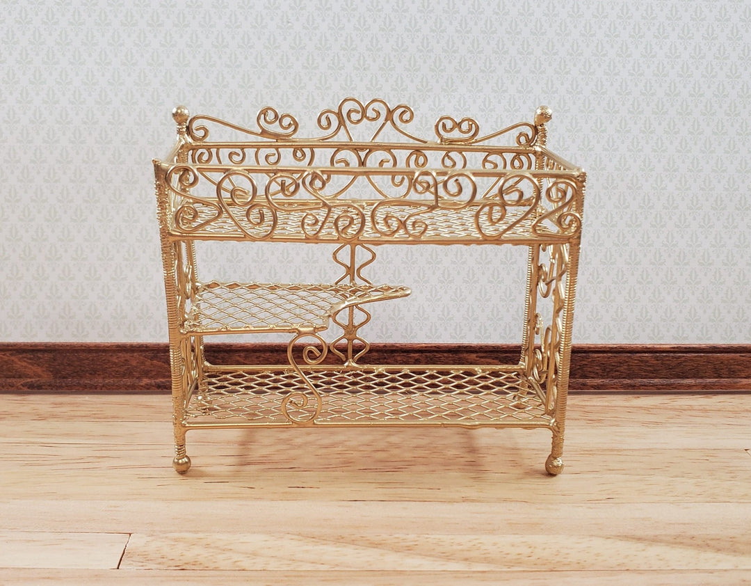 Dollhouse Wire Plant Stand 3 Shelf Gold 1:12 Scale Miniatures or Fairy Garden - Miniature Crush