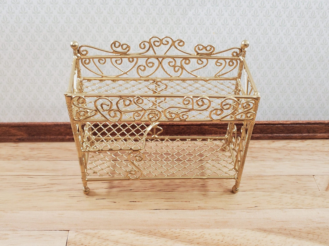 Dollhouse Wire Plant Stand 3 Shelf Gold 1:12 Scale Miniatures or Fairy Garden - Miniature Crush