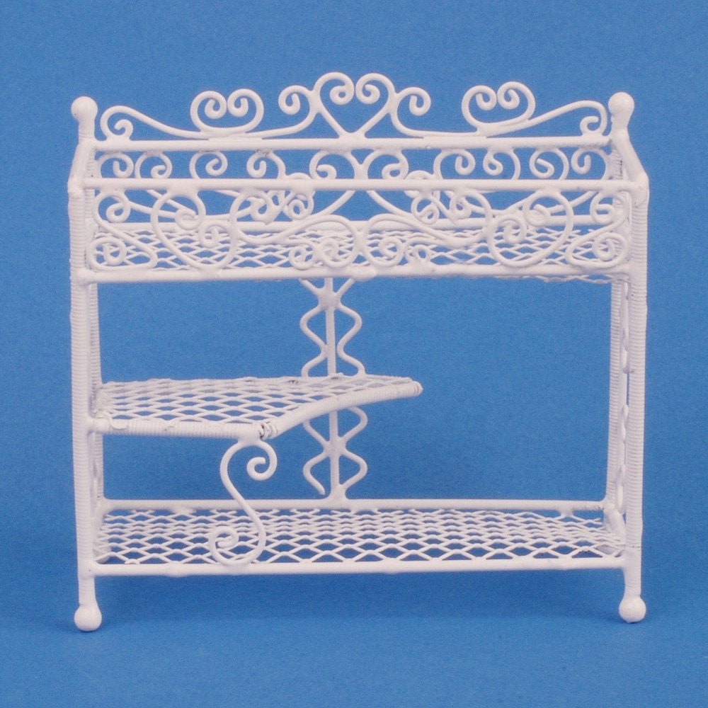 Dollhouse Wire Plant Stand 3 Shelf White 1:12 Scale Miniature Furniture or Fairy Garden - Miniature Crush