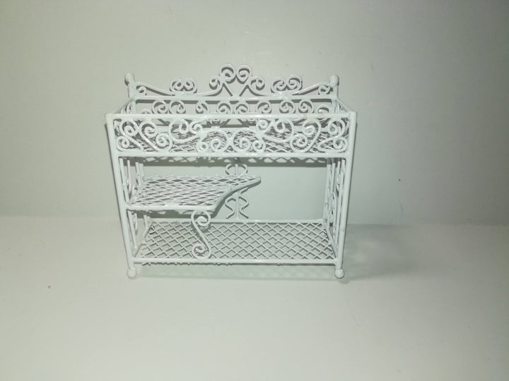 Dollhouse Wire Plant Stand 3 Shelf White 1:12 Scale Miniature Furniture or Fairy Garden - Miniature Crush