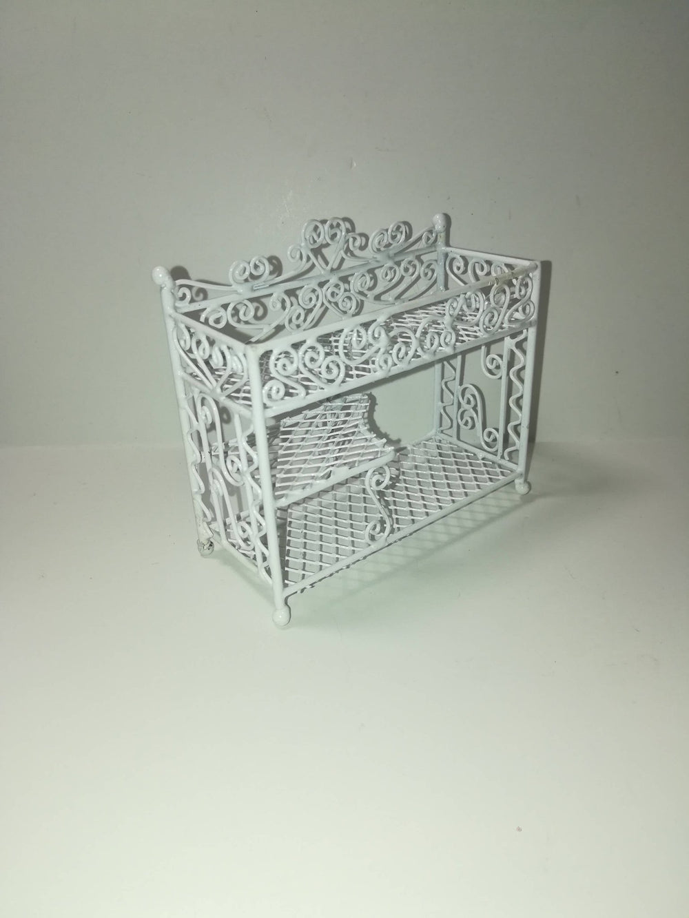 Dollhouse Wire Plant Stand 3 Shelf White 1:12 Scale Miniature Furniture or Fairy Garden - Miniature Crush