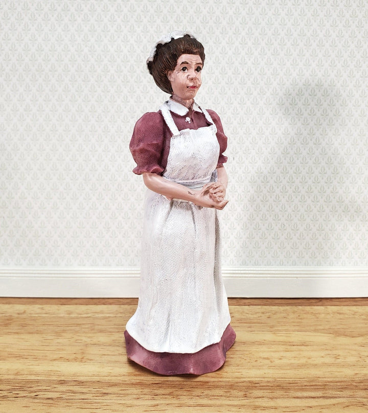 Dollhouse Woman Maid Cook Housekeeper with Apron 1:12 Scale Miniature Resin - Miniature Crush