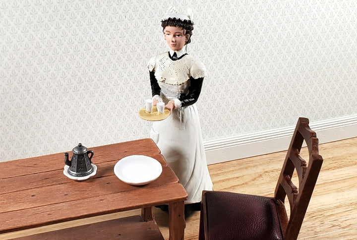 Dollhouse Woman Maid Housekeeper Carrying Tray 1:12 Scale Miniature Resin - Miniature Crush