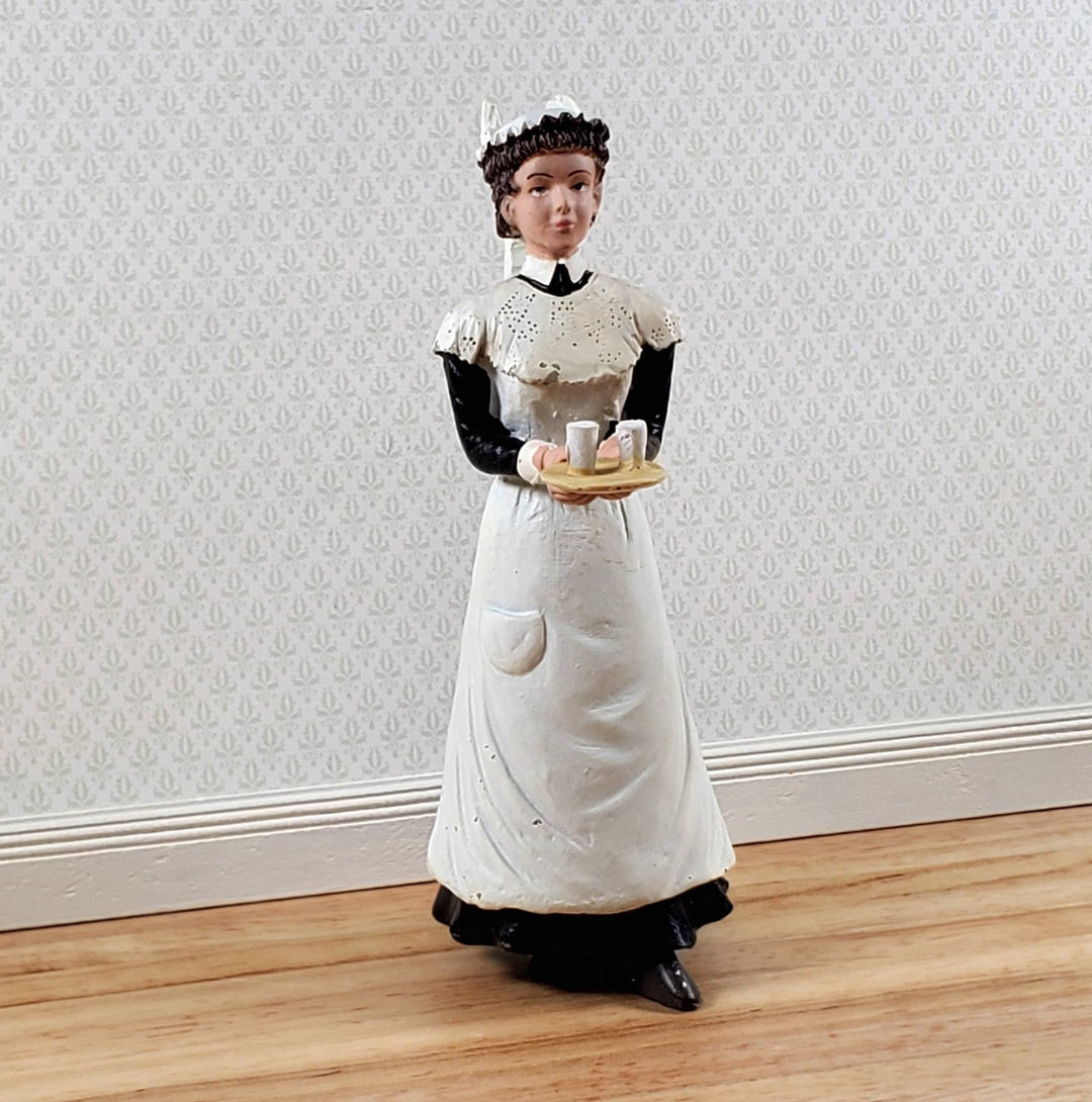Dollhouse Woman Maid Housekeeper Carrying Tray 1:12 Scale Miniature Resin - Miniature Crush