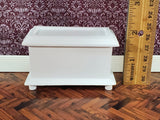 Dollhouse Wood Blanket Trunk or Toy Chest White Finish 1:12 Scale Miniature Furniture - Miniature Crush