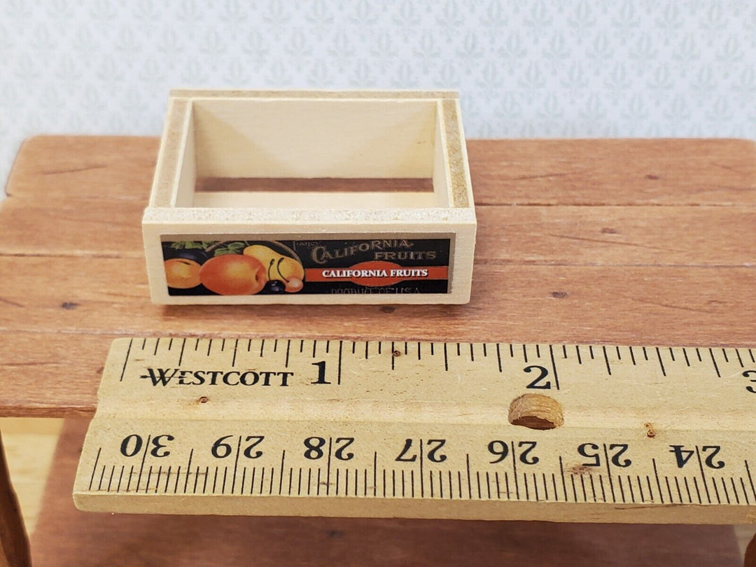 Dollhouse Wood Crate Slatted with Label Fruits or Vegetables 1:12 Scale - Miniature Crush