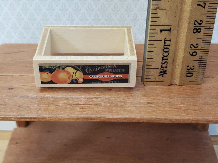 Dollhouse Wood Crate Slatted with Label Fruits or Vegetables 1:12 Scale - Miniature Crush