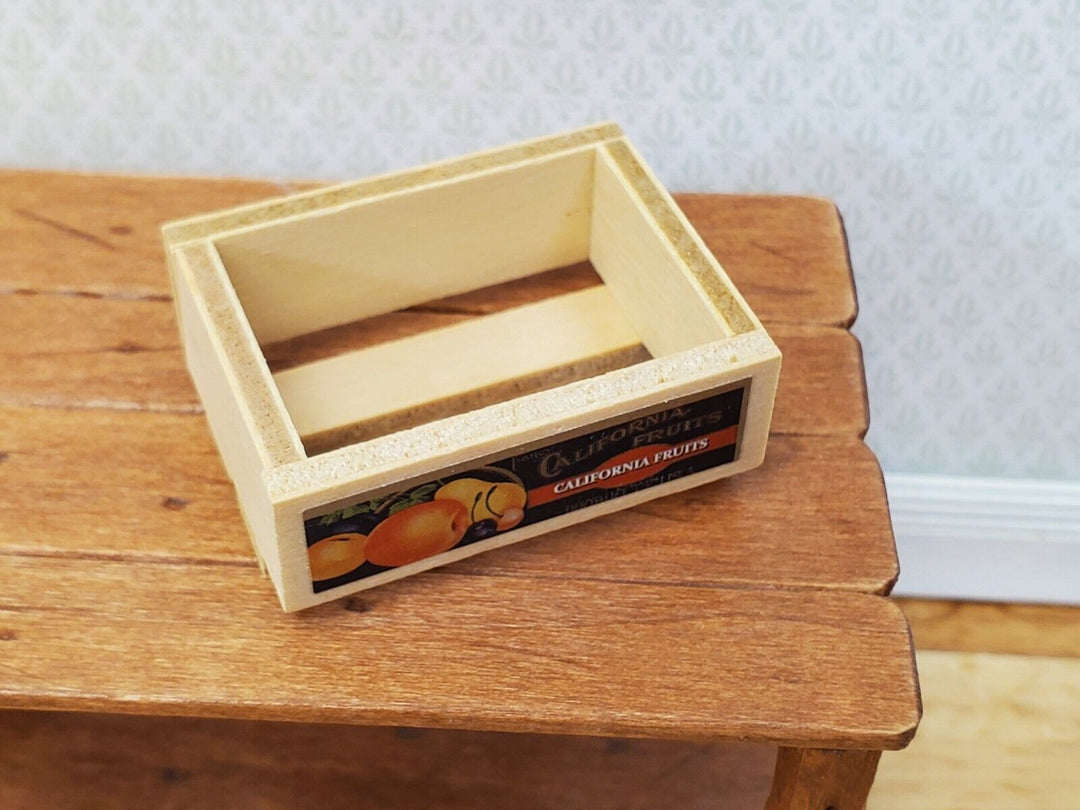 Dollhouse Wood Crate Slatted with Label Fruits or Vegetables 1:12 Scale - Miniature Crush