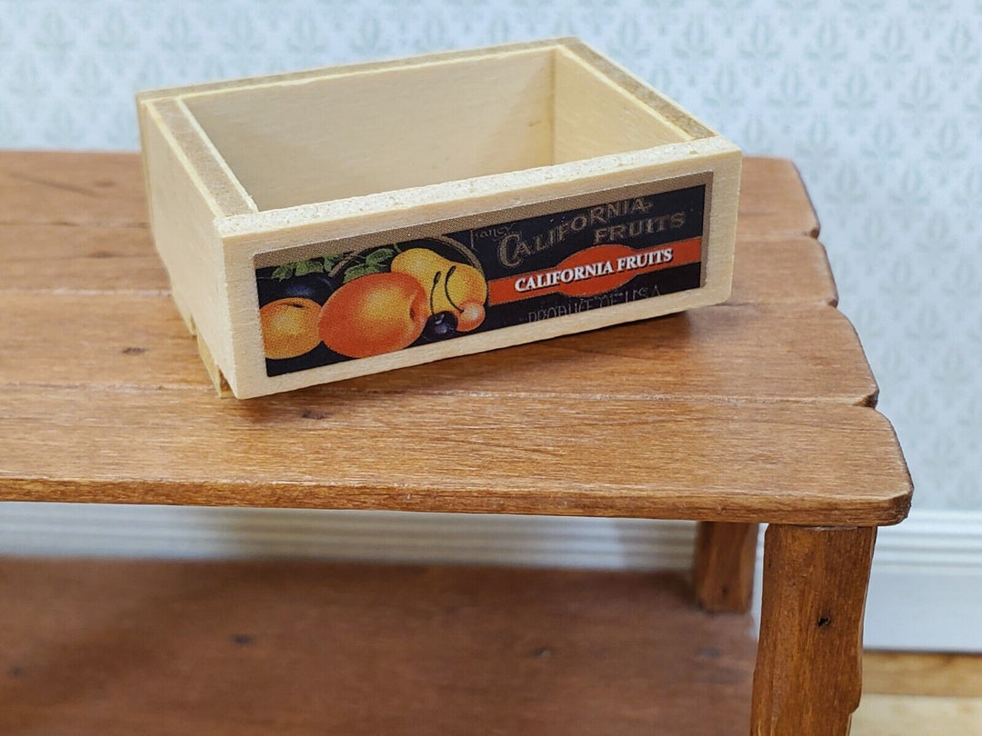Dollhouse Wood Crate Slatted with Label Fruits or Vegetables 1:12 Scale - Miniature Crush