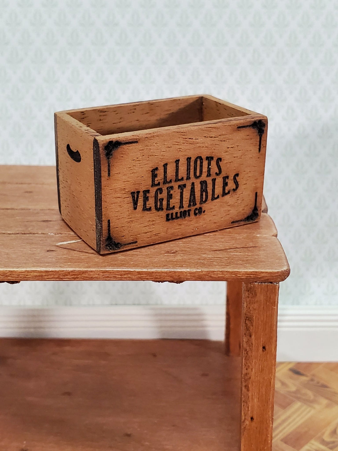 Dollhouse Wood Crate Vegetables Vintage Style 1:12 Scale Miniature Handmade - Miniature Crush