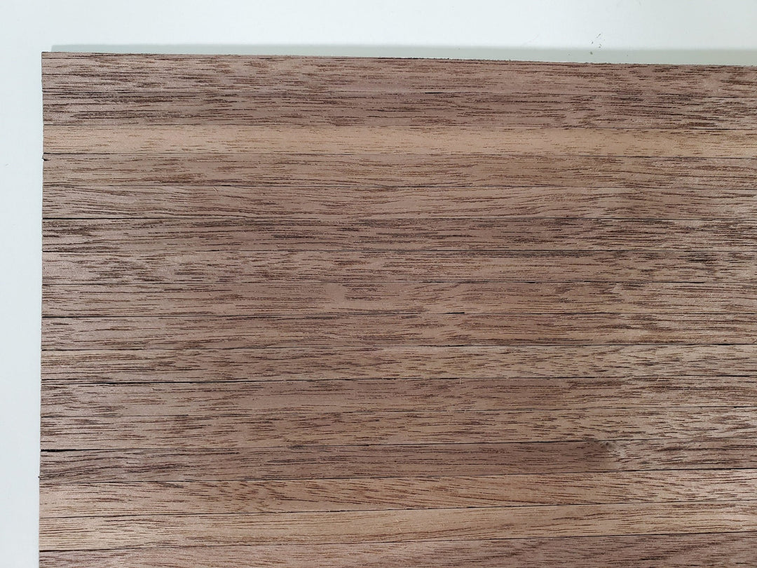 Dollhouse Wood Floor Dark Peel & Stick 5/16" Planks 1:12 Scale 17" x 11" Flooring - Miniature Crush