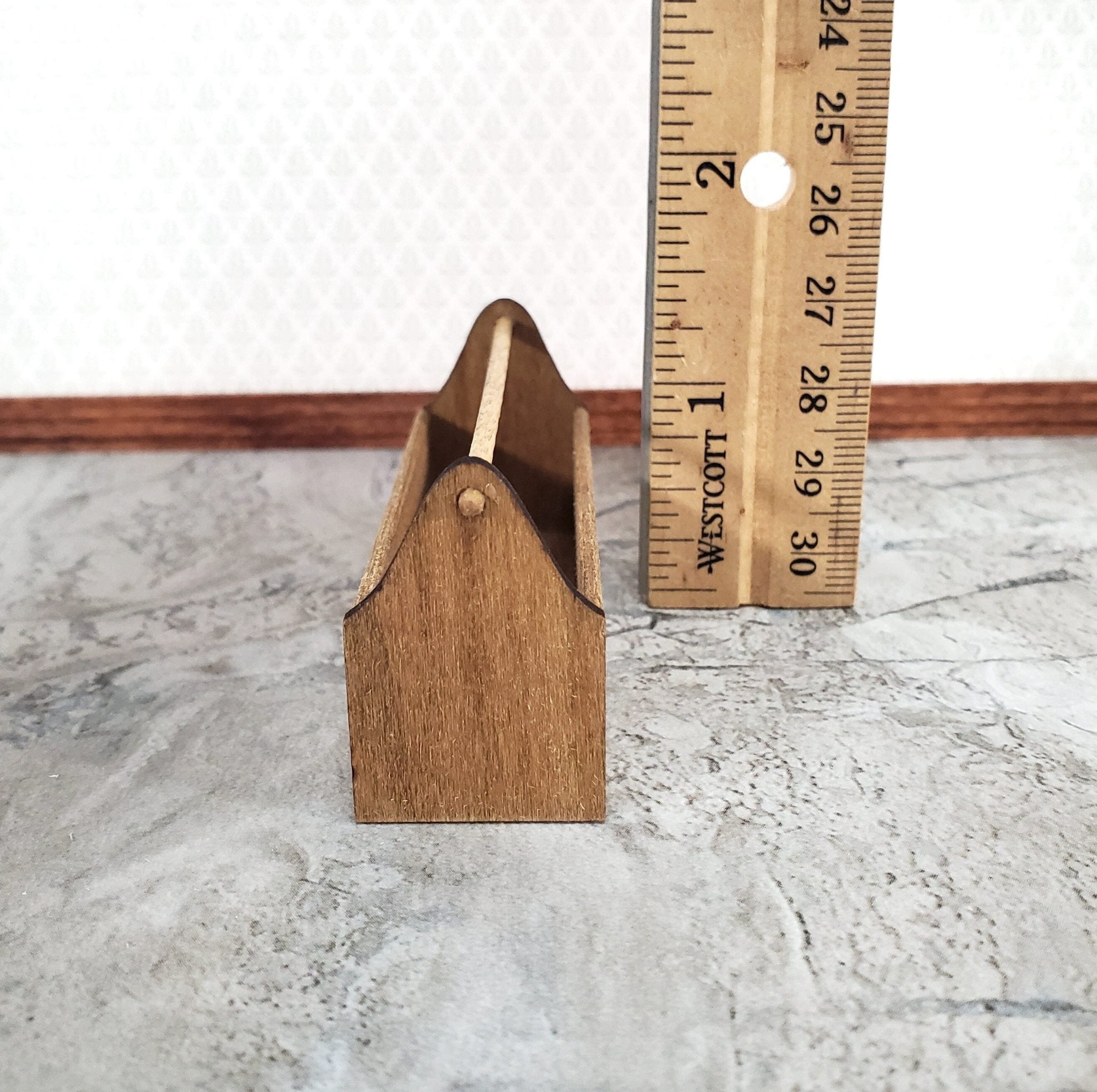 Dollhouse Wood Tool Box Extra Large Vintage Style Miniature