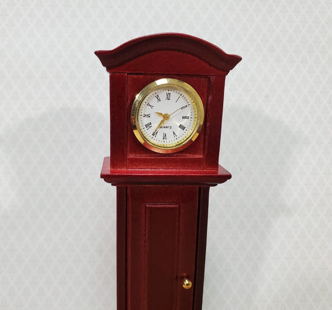 Dollhouse Working Grandfather Clock Opens Mahogany Finish 1:12 Scale Miniature - Miniature Crush