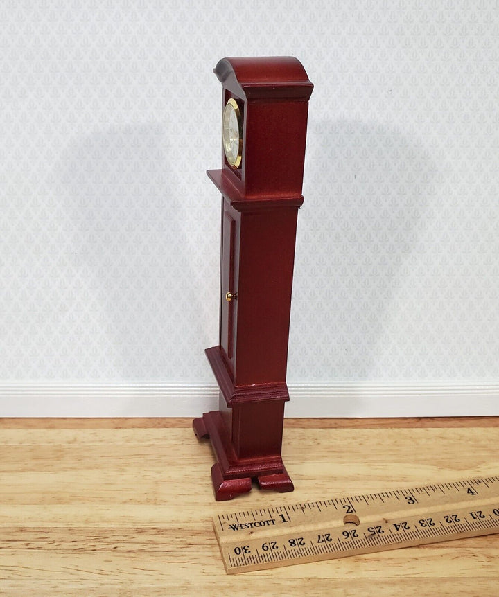 Dollhouse Working Grandfather Clock Opens Mahogany Finish 1:12 Scale Miniature - Miniature Crush