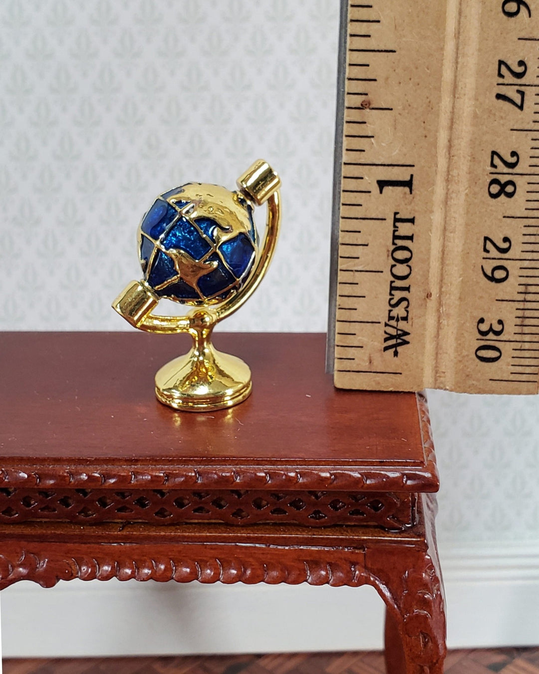 Dollhouse World Globe Desktop Decorative Accessory Metal 1:12 Scale Miniature - Miniature Crush