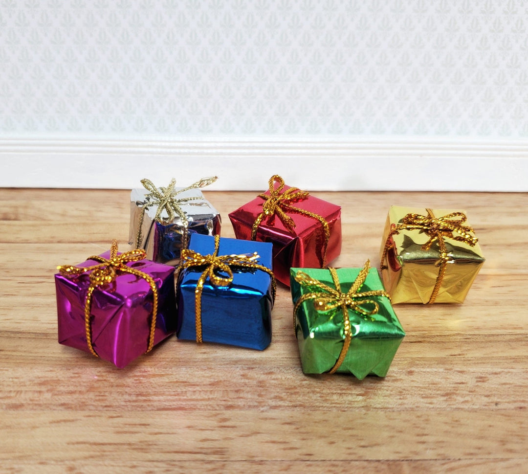 Dollhouse Wrapped Gifts Presents Foil Paper x6 MEDIUM Miniature Christmas - Miniature Crush