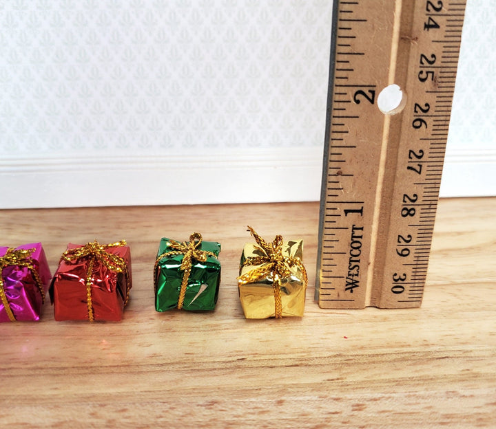 Dollhouse Wrapped Gifts Presents Foil Paper x6 SMALL Miniature Christmas - Miniature Crush