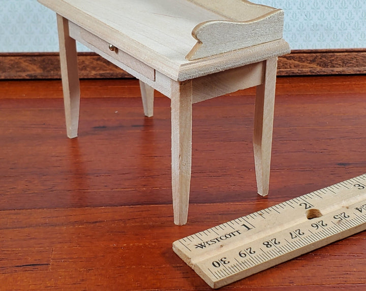 Dollhouse Writing Desk or Dressing Table with Drawer 1:12 Scale Miniature Unpainted - Miniature Crush