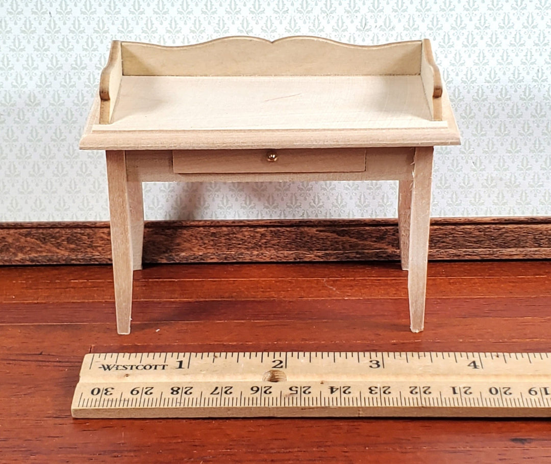 Dollhouse Writing Desk or Dressing Table with Drawer 1:12 Scale Miniature Unpainted - Miniature Crush