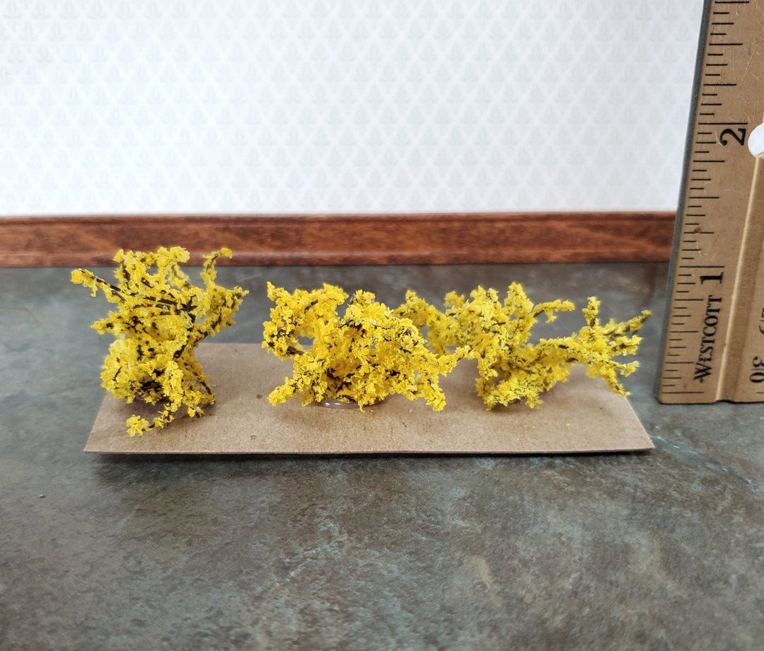 Dollhouse Yellow Forsythia Bush Flowering Shrub x3 1:12 Scale Miniature Garden - Miniature Crush