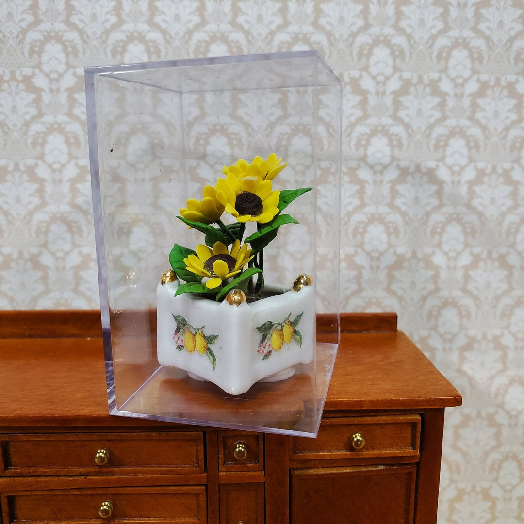 Dollhouse Yellow Sunflowers In Reutter Porcelain Vase 1:12 Scale Miniature Flowers - Miniature Crush