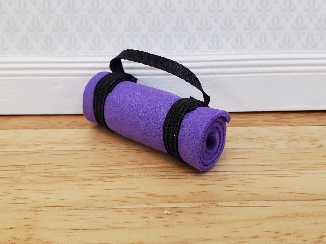Dollhouse Yoga Mat Purple Modern Gym Accessory Decor 1:12 Scale Miniature - Miniature Crush