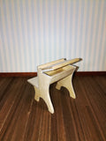 Dollhouse School Desk Unpainted Wood Vintage Style 1:12 Scale Miniature Furniture