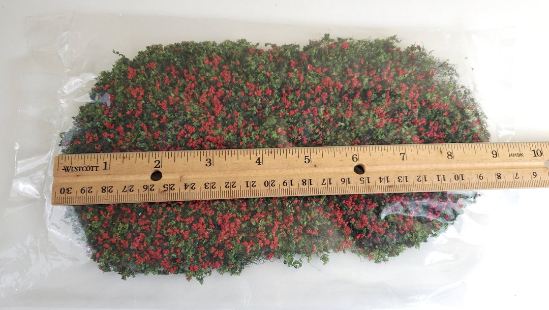 Flowering Shrub Mat Red Flowers Plants Model RR Dioramas Dollhouses Scenery - Miniature Crush