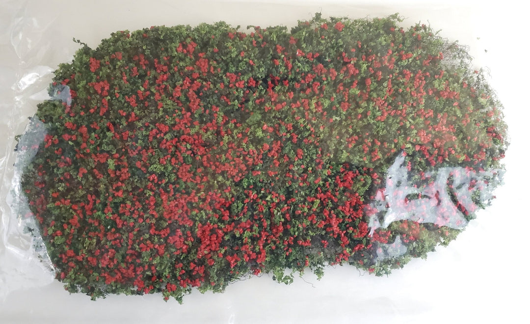 Flowering Shrub Mat Red Flowers Plants Model RR Dioramas Dollhouses Scenery - Miniature Crush